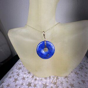 NEW Vintage 14K Gold and Genuine Lapis Pendant